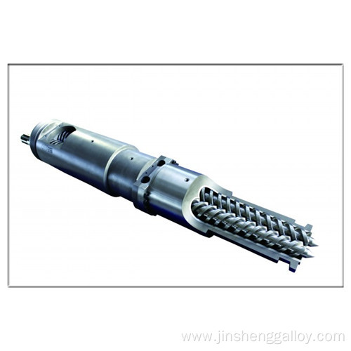 Conical twin screw barrel for plastic machine